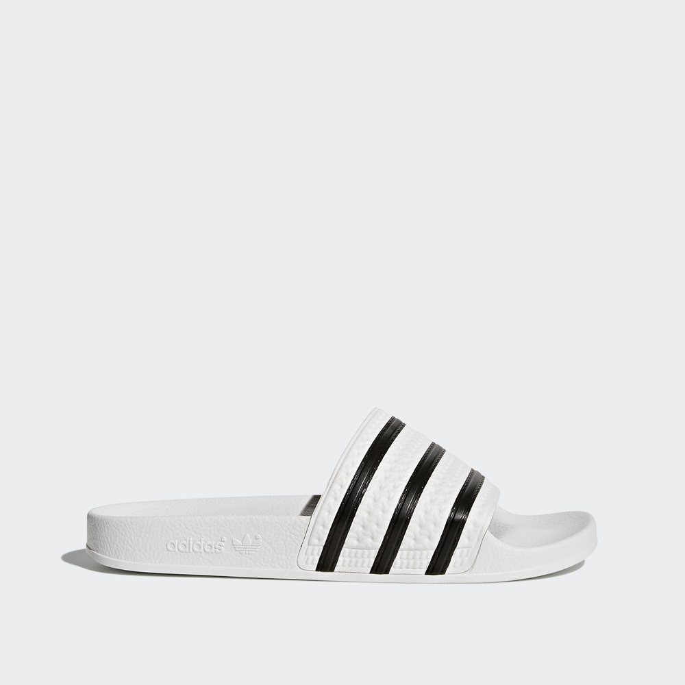 Adidas Adilette Slides - παντοφλες γυναικεια - Ασπρα/Μαυρα/Ασπρα,Μέγεθος: EU 36 – 54 2/3 (212GBMHY)